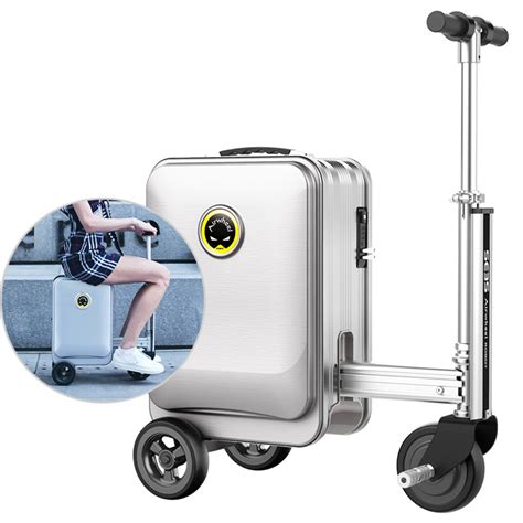 electric scooter luggage box|luggage with scooter for adults.